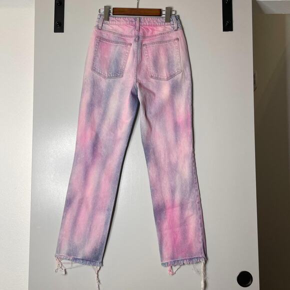 Blue and Pink Painted Jeans - Picture 4 of 5